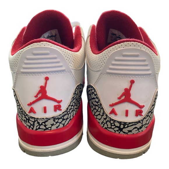 Nike Air Jordan 3 Retro Size 10 Red and White - Picture 5 of 12
